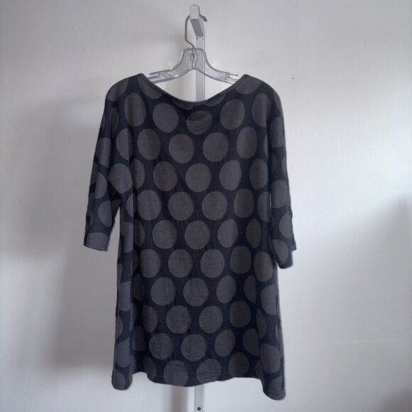Babette Polka Dot Wool Blend Knit Tunic Top Size Medium Art To Wear Stretch - Picture 2 of 11